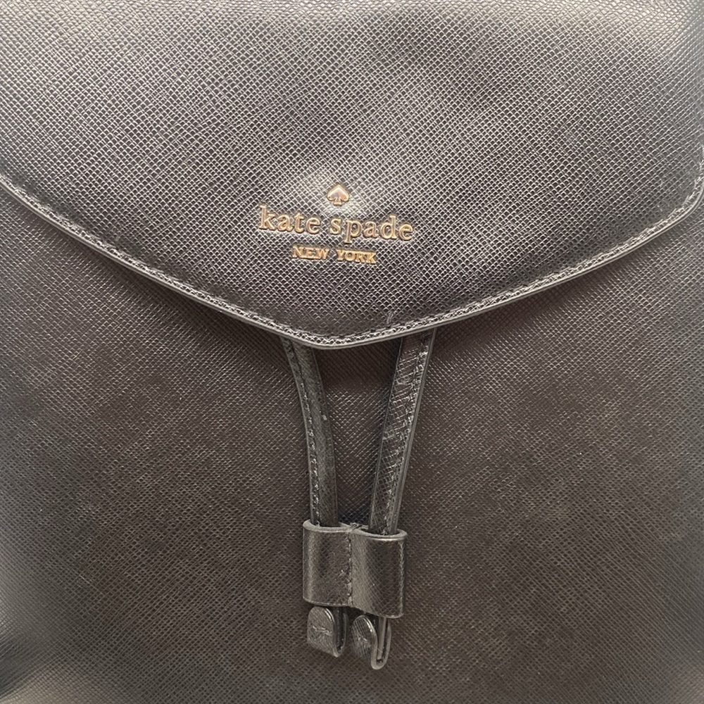 Kate Spade Lizzie Medium Flap Backpack- Black - Picture 2 of 12